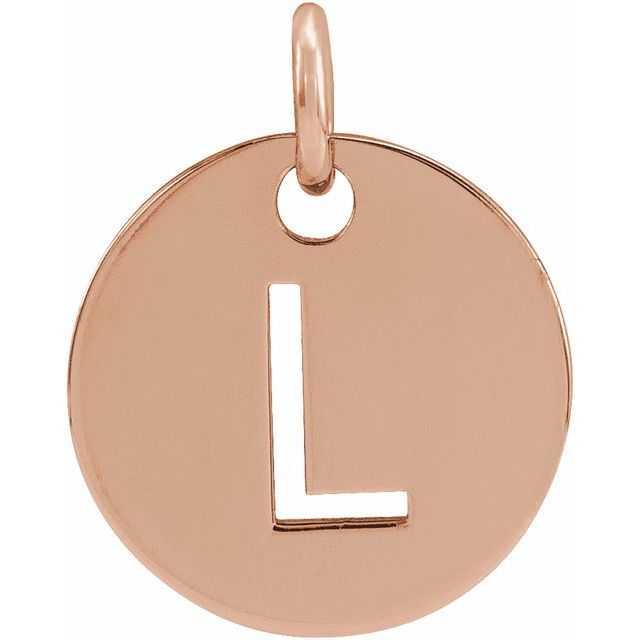 14K Rose Initial L Pendant