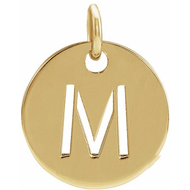 14K Rose Initial M Pendant