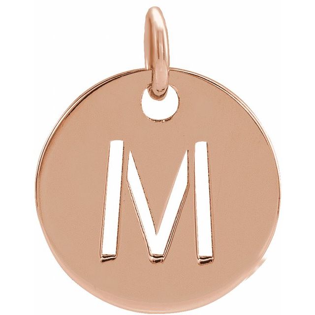 14K Rose Initial M Pendant