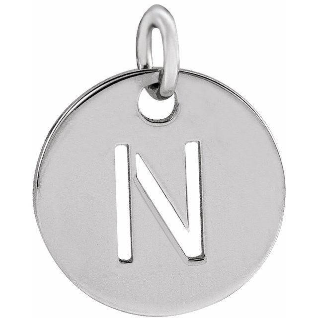 14K Rose Initial N Pendant