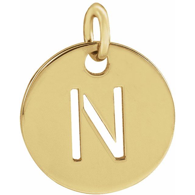 14K Rose Initial N Pendant