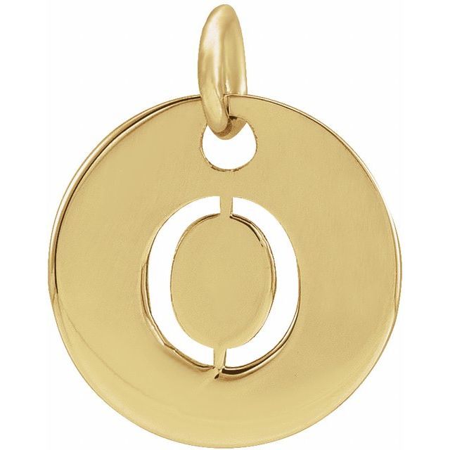14K Rose Initial O Pendant