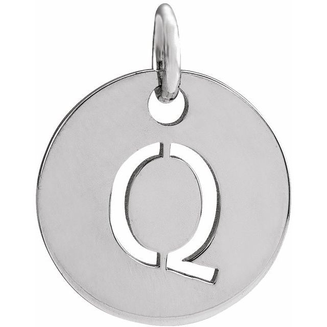 14K Rose Initial Q Pendant