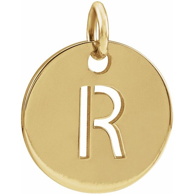 14K Rose Initial R Pendant