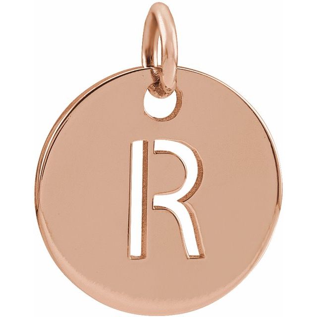 14K Rose Initial R Pendant