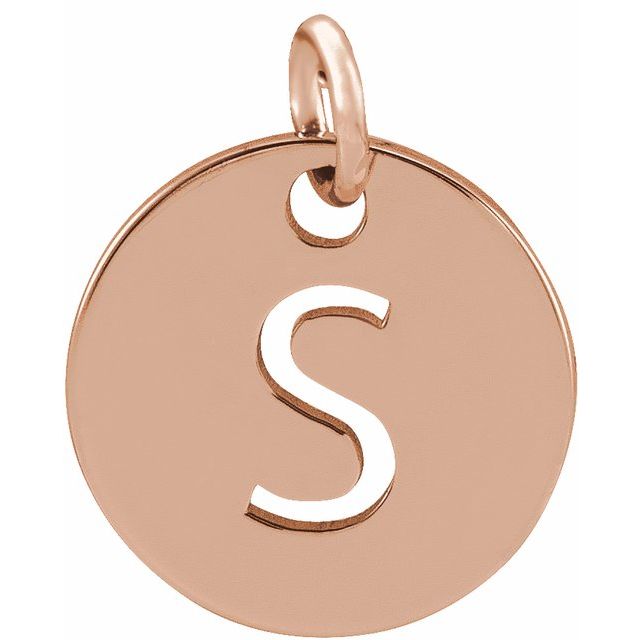 14K Rose Initial S Pendant