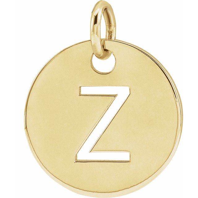 14K Rose Initial Z Pendant