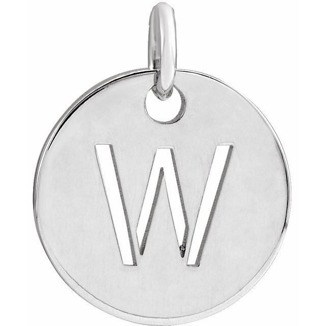 14K Rose Initial W Pendant