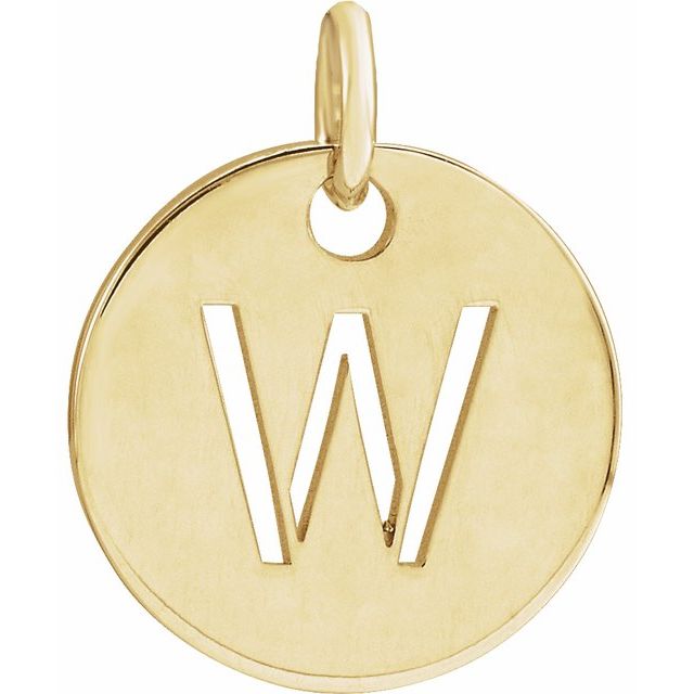 14K Rose Initial W Pendant