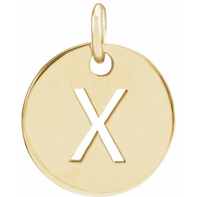 14K Rose Initial X Pendant
