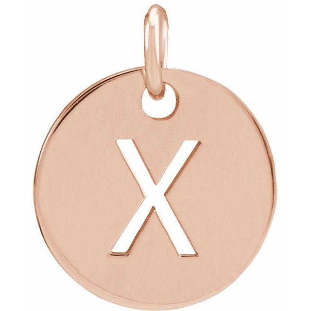14K Rose Initial X Pendant