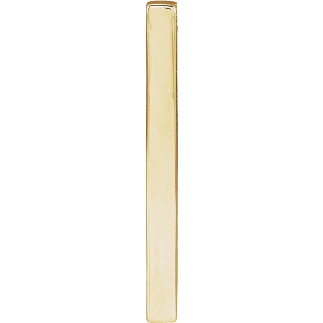 14K Rose Engravable Four-Sided Bar Pendant