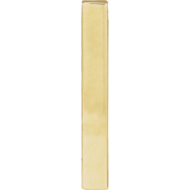 14K Rose Engravable Four-Sided Bar Pendant
