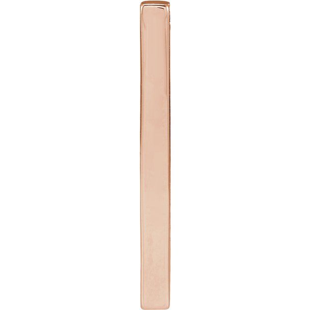 14K Rose Engravable Four-Sided Bar Pendant