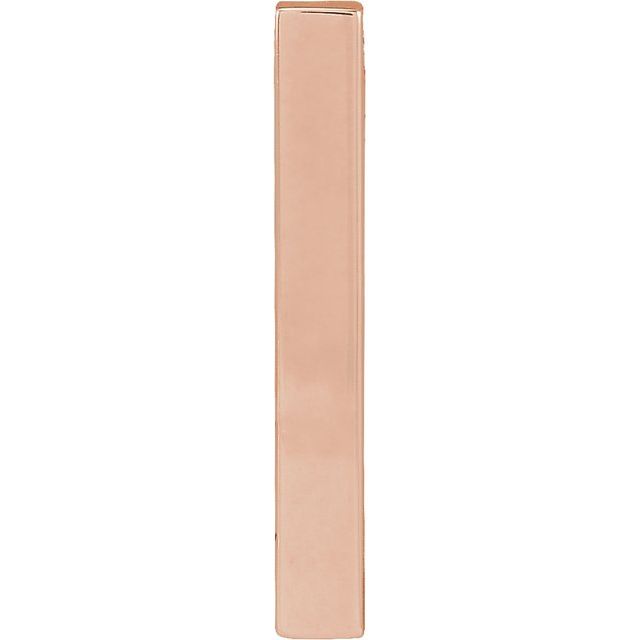 14K Rose Engravable Four-Sided Bar Pendant
