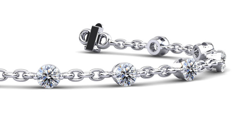 Sparkling Diamond And Chain Link Bracelet