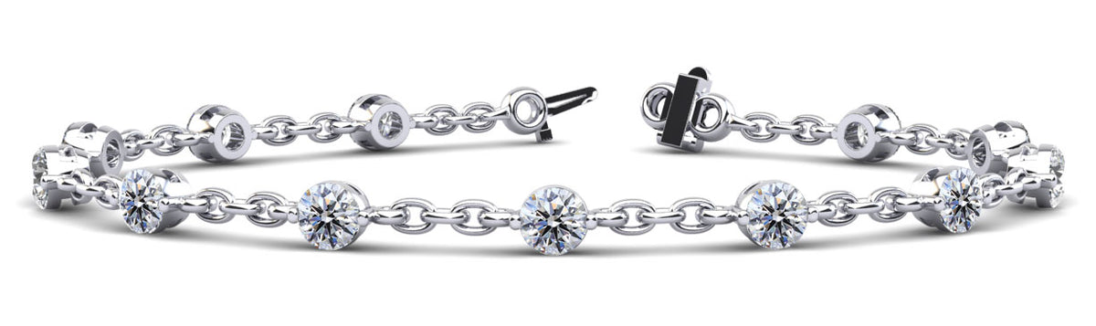 Sparkling Diamond And Chain Link Bracelet