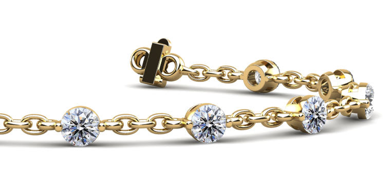 Sparkling Diamond And Chain Link Bracelet